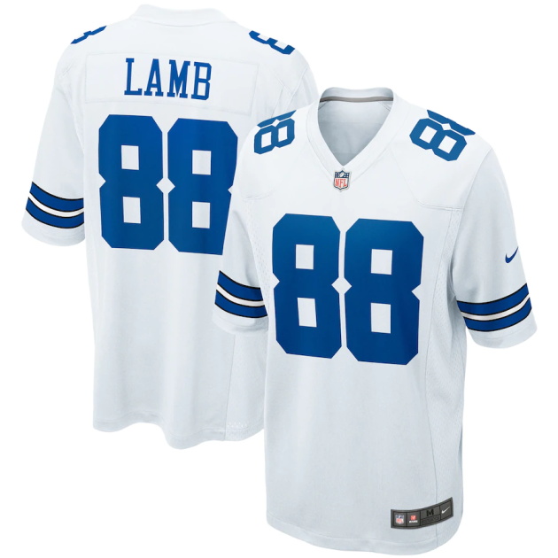 mens nike ceedee lamb white dallas cowboys game team jersey